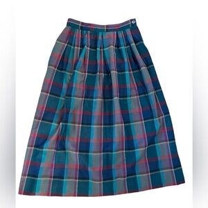 Jos A Bank clothes Midi Plaid skirt vintage retro